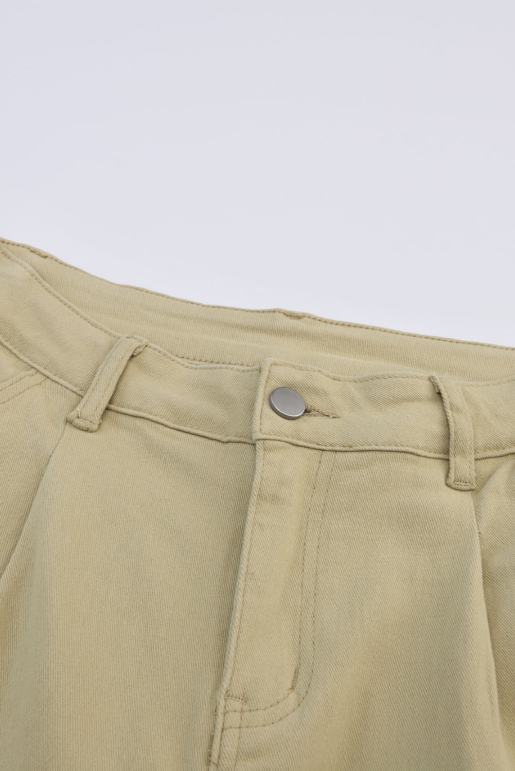 Khaki effen hoge taille casual broek