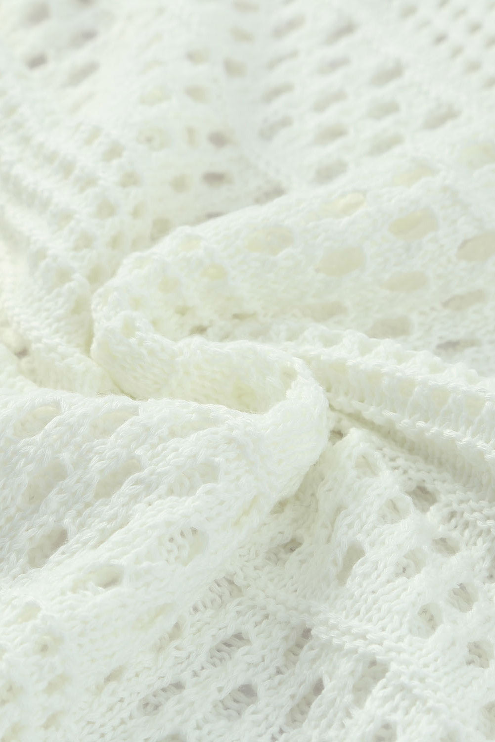 Witte Hollow Out Crochet V-hals Pullover Trui