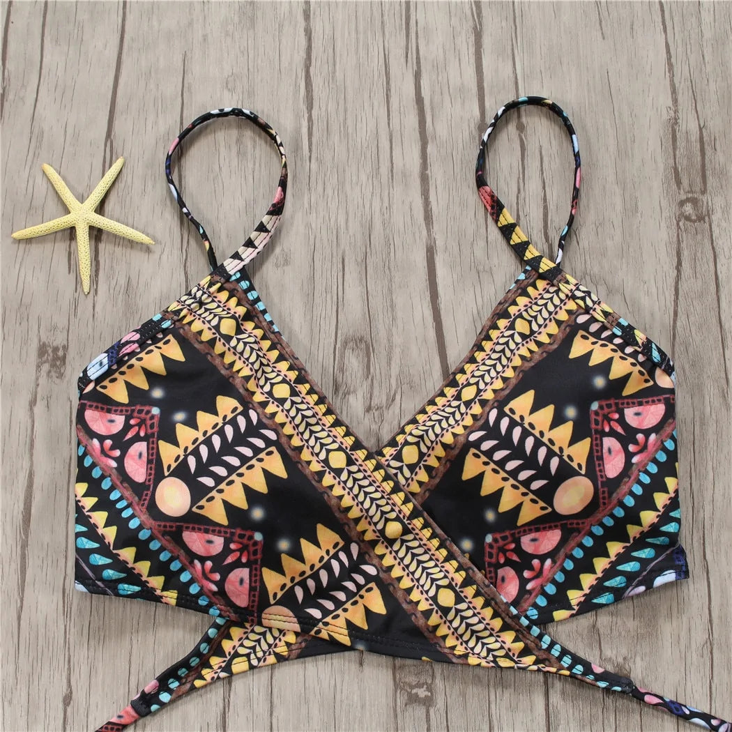 2018 Aztec Bandage Biquini String Bikini