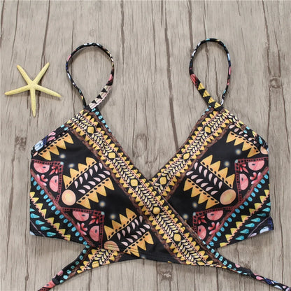 2018 Aztec Bandage Biquini String Bikini