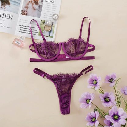 Sexy transparante lingerieset