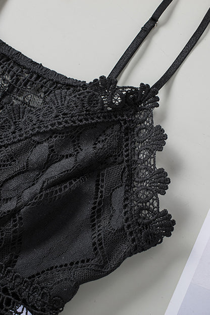 Black Lace Bralette Crop Top