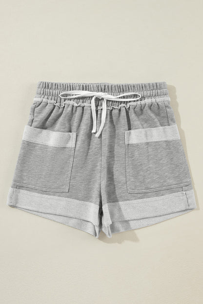 Filipijnse grijze zomershorts met trekkoord en hoge taille