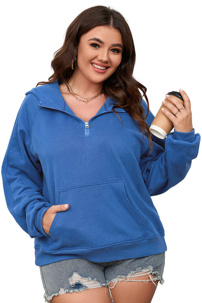 Blueing Plus Size Mineral Wash Hoodie met rits