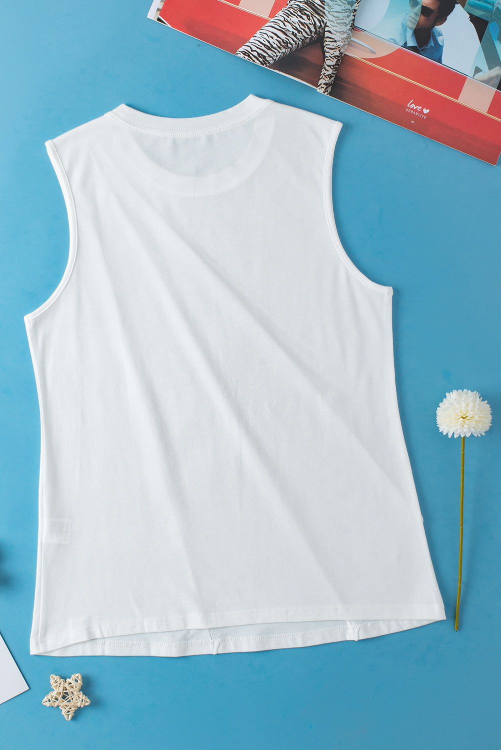 Zwarte geplooide tanktop met ronde hals