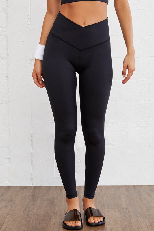 Legging actif sans coutures à taille arquée noir