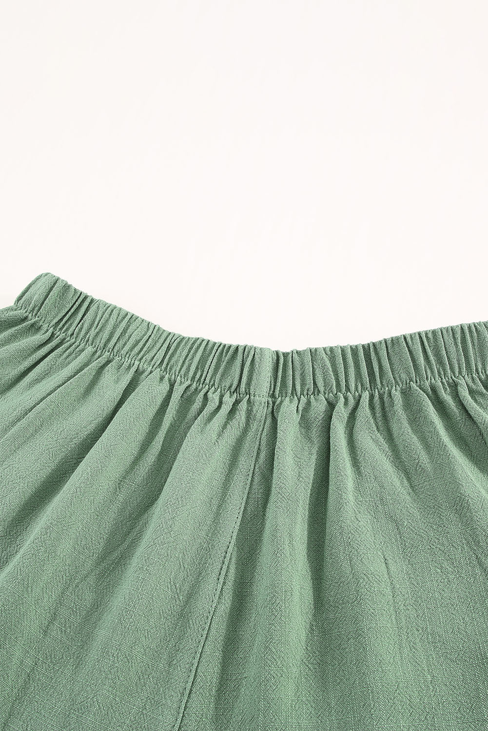 Green High Waist Pocketed Ruffle Shorts