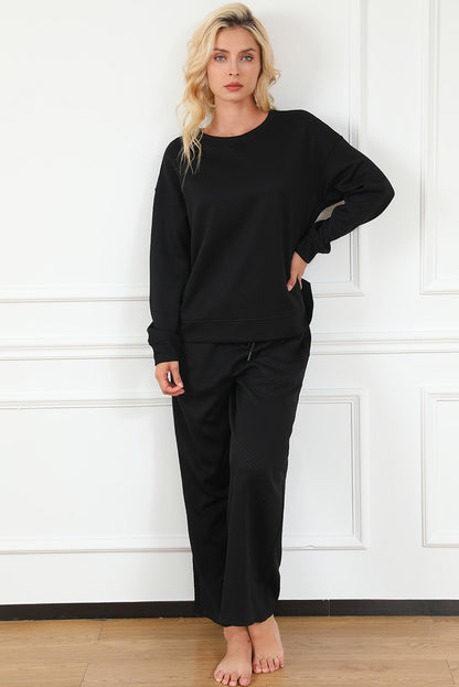 Rode Dahlia Ultra Losse Getextureerde 2-delige Slouchy Outfit