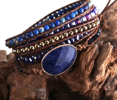 Boheemse natuurstenen bedelarmband