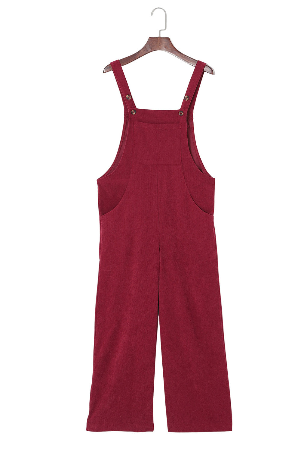 Zwarte effen corduroy overall met wijde pijpen