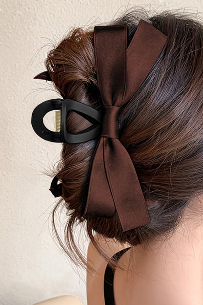 Black Bow Decor Large Hair Claw Clip