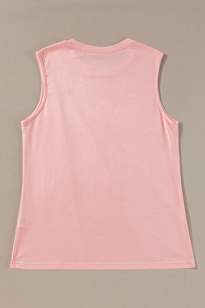 Zwarte geplooide tanktop met ronde hals