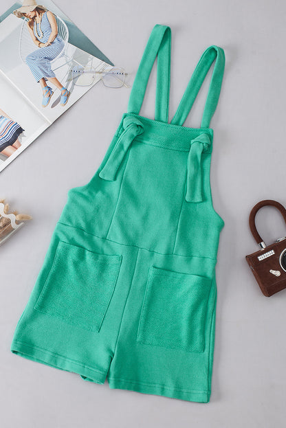 Mintgroene geknoopte bandjes French Terry Romper