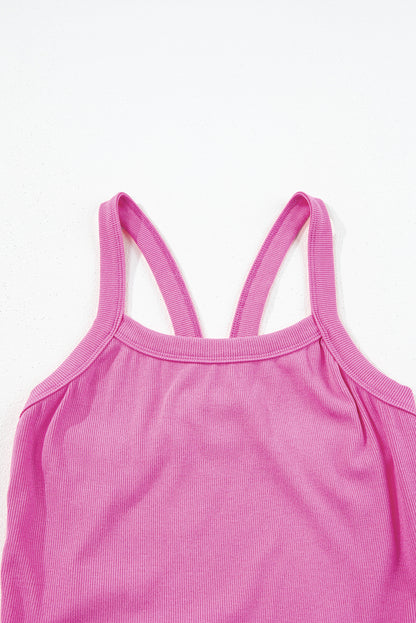 Grapefruit Orange Athletic Ribbed Cropped Cami Top