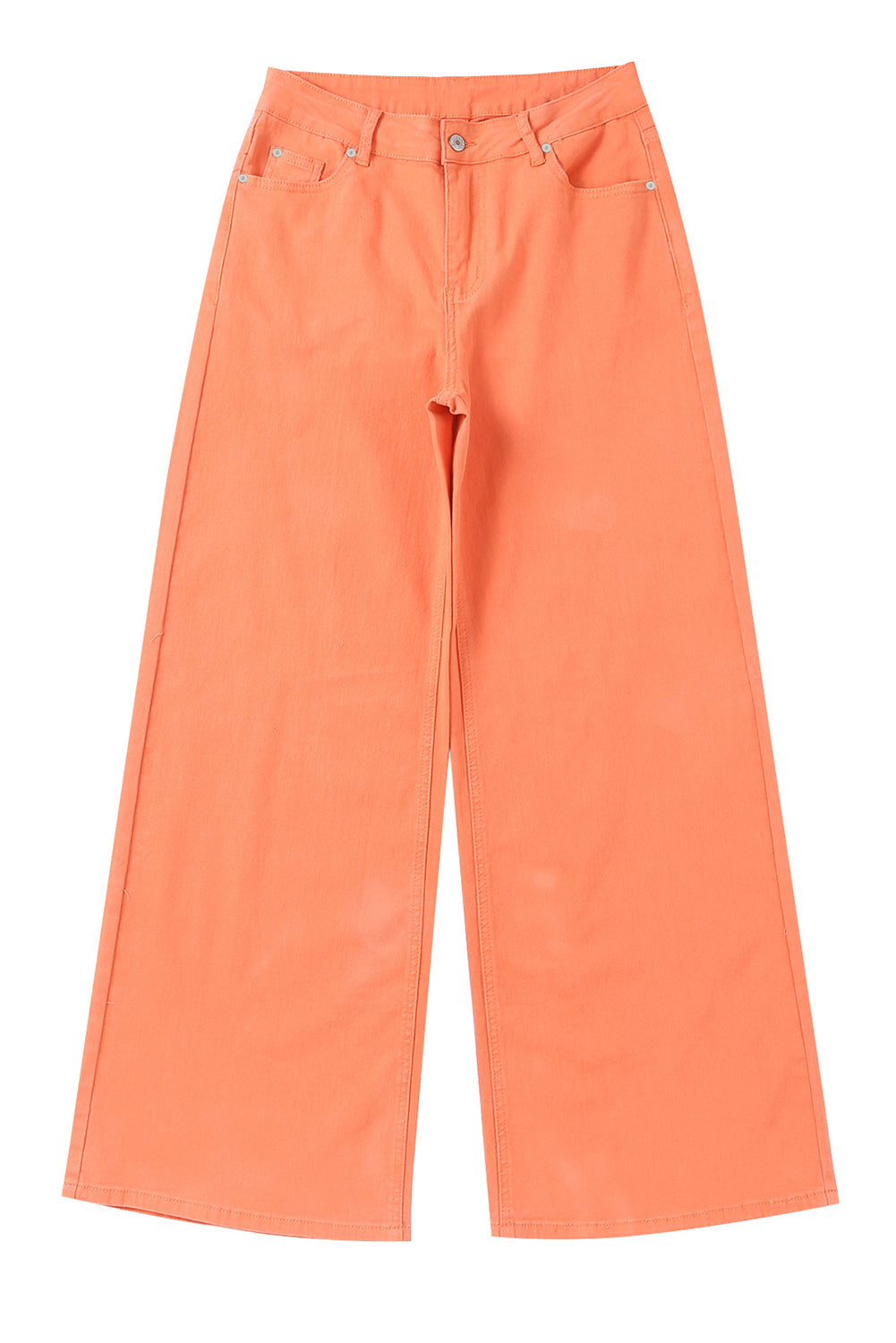 Oranje Acid Wash High Waist Wijde Pijpen Jeans