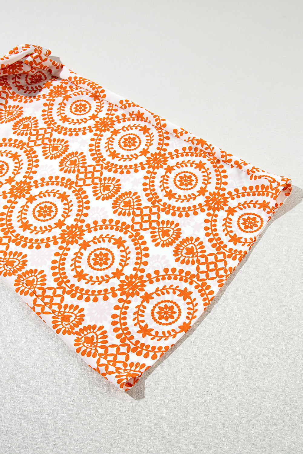 Oranje Boho Retro Bloemenprint Wijde Broek