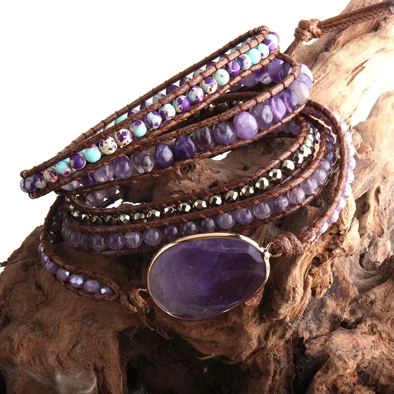 Boheemse natuurstenen bedelarmband