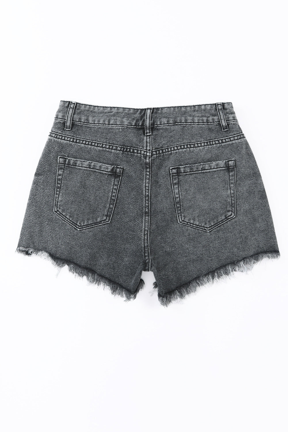 Hemelsblauwe denim shorts met hoge taille en gekruiste taille