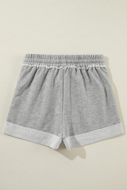 Filipijnse grijze zomershorts met trekkoord en hoge taille