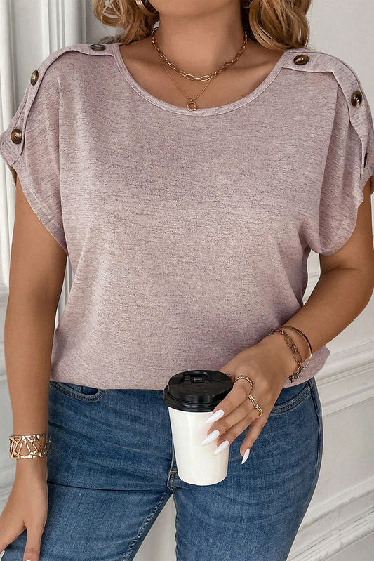 Delicacy Plus Size Knoopdetail Vleermuismouw T-shirt