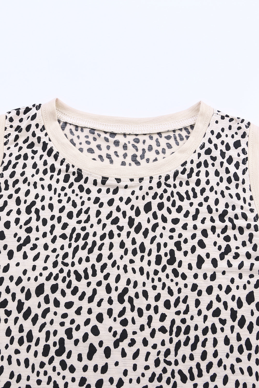 Tanktop met ronde hals en luipaardprint