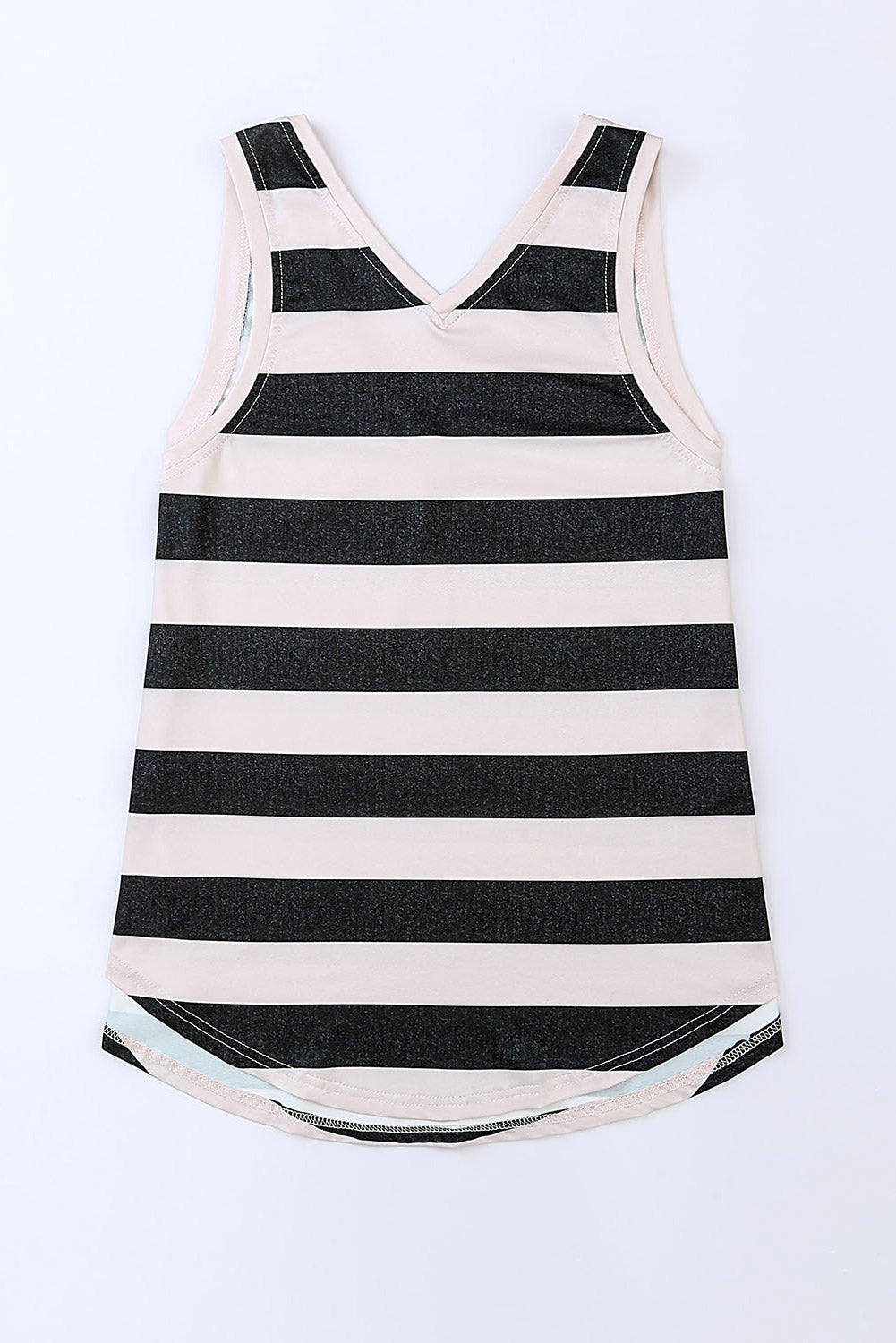 Gestreepte tanktop met V-hals