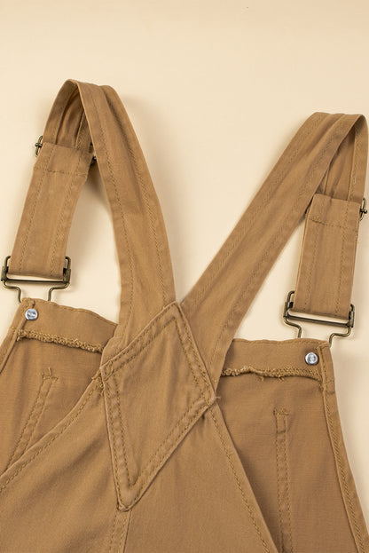 Khaki Vintage Multi Pockets Gespband Cargo Denim Overalls