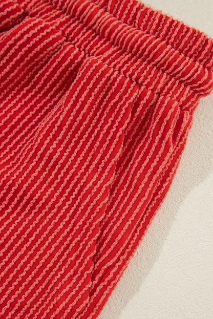 Vurig rood JOLLY Corded Long Sleeve Top en Broekset met Zakken