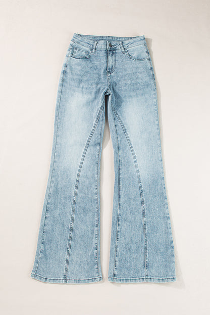 Dusk Blue Acid Wash Extra Wide Leg High Waist Lange Jeans