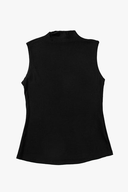 Zwarte effen tanktop met nephals