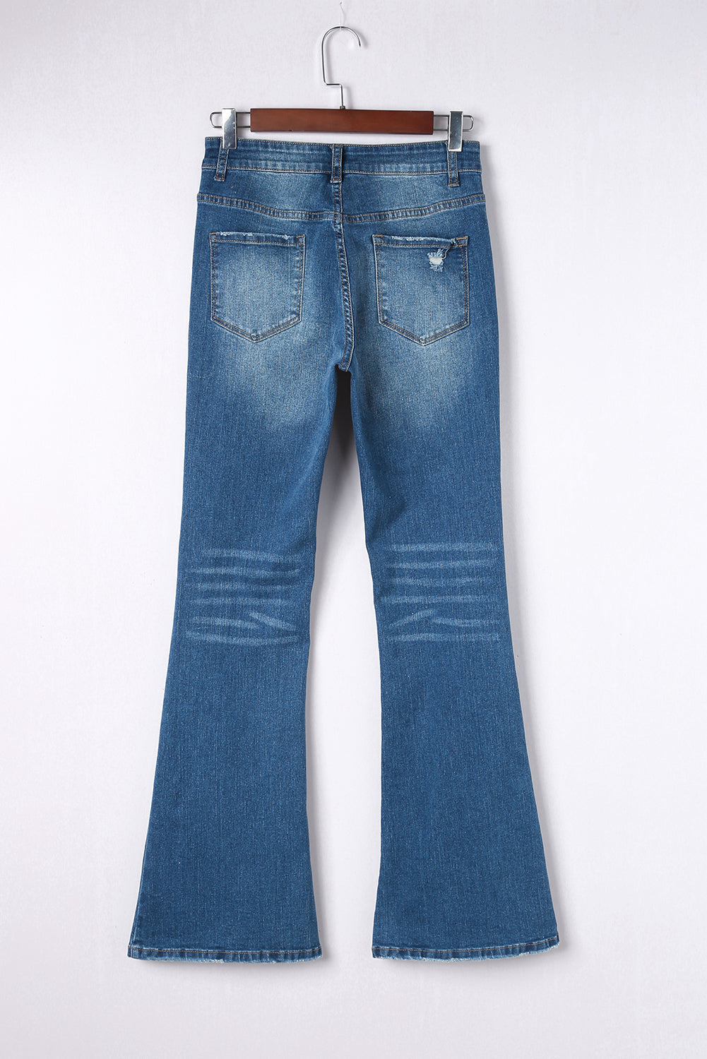 Hemelsblauwe medium wash high rise flare jeans