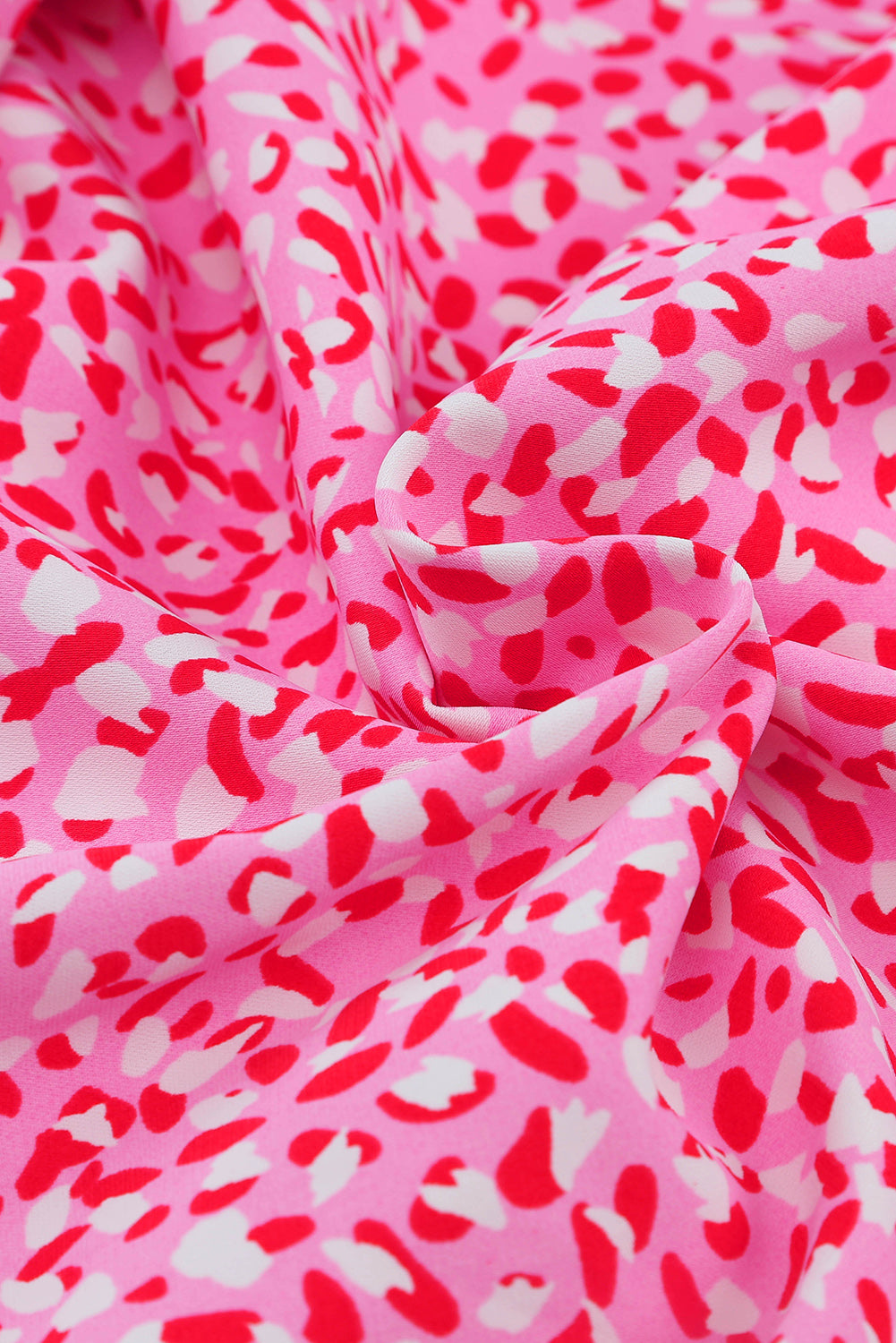 Roze luipaardprint mouwloze mini-jurk met tailleband