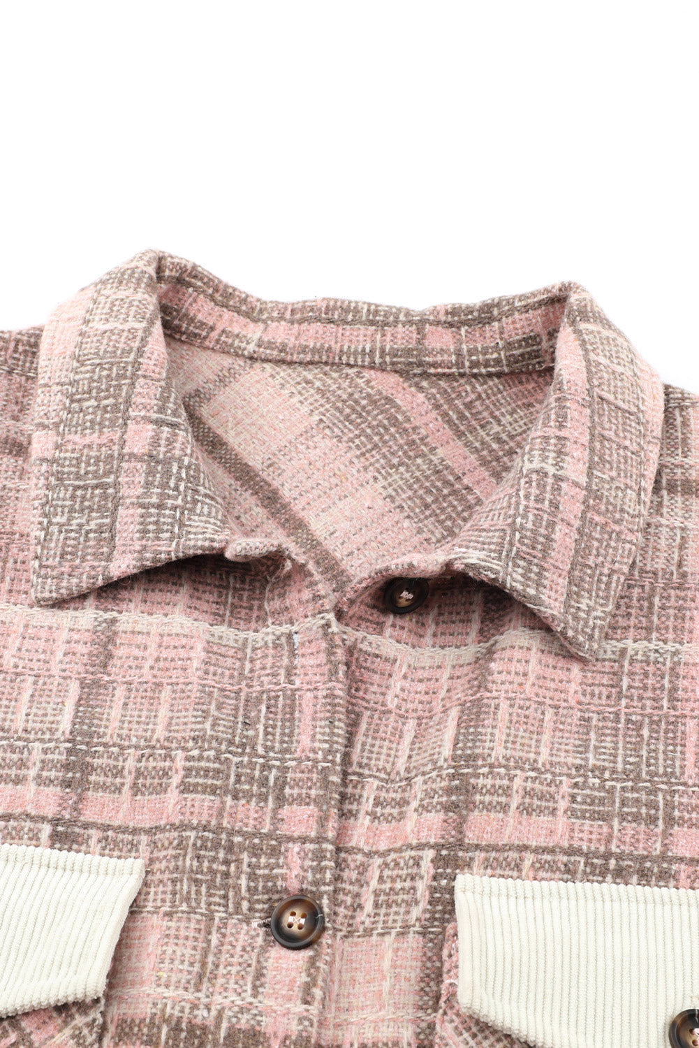 Roze Plus Size Macrame Plaid Jas