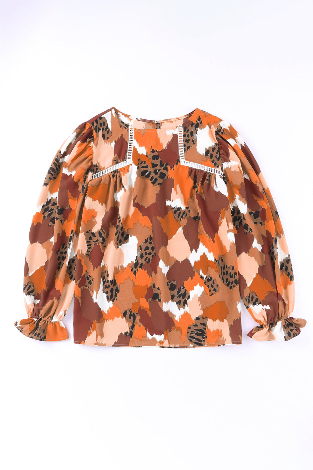 Blouse met lange mouwen en abstracte print