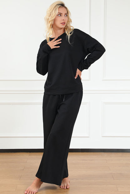 Rode Dahlia Ultra Losse Getextureerde 2-delige Slouchy Outfit