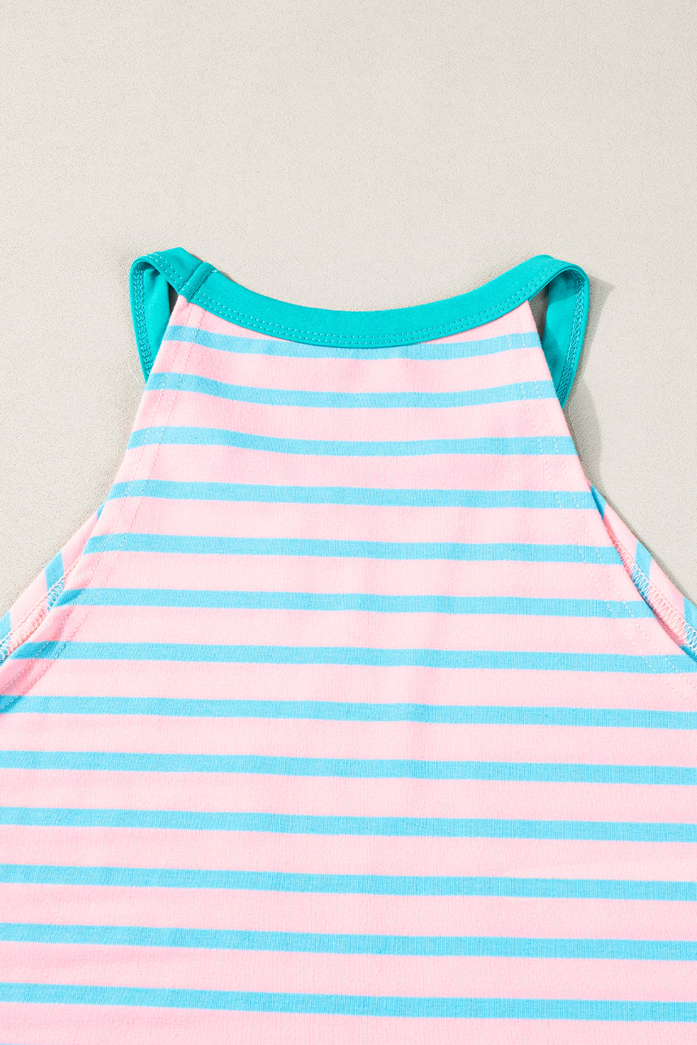 Roze gestreepte tanktop met ronde hals