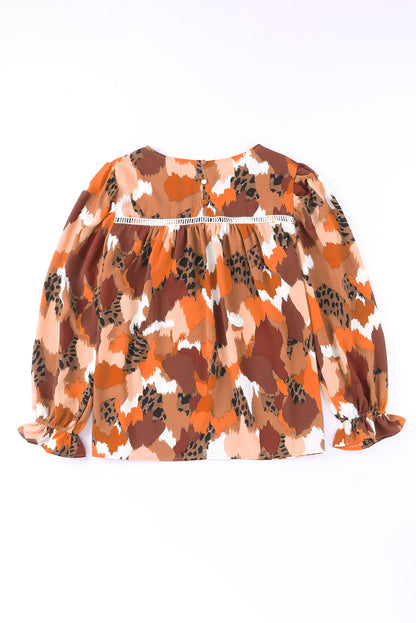 Blouse met lange mouwen en abstracte print