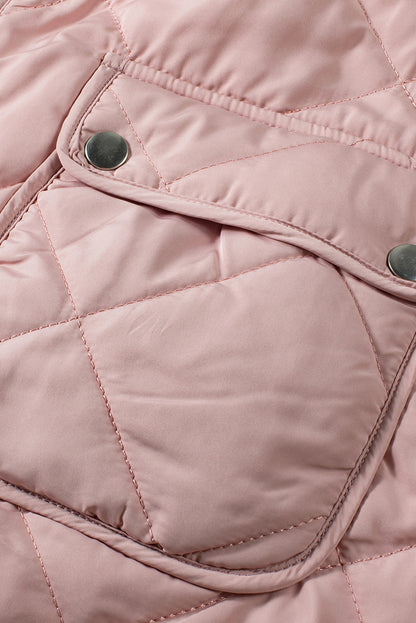 Roze fleece gevoerde gewatteerde vestjassen