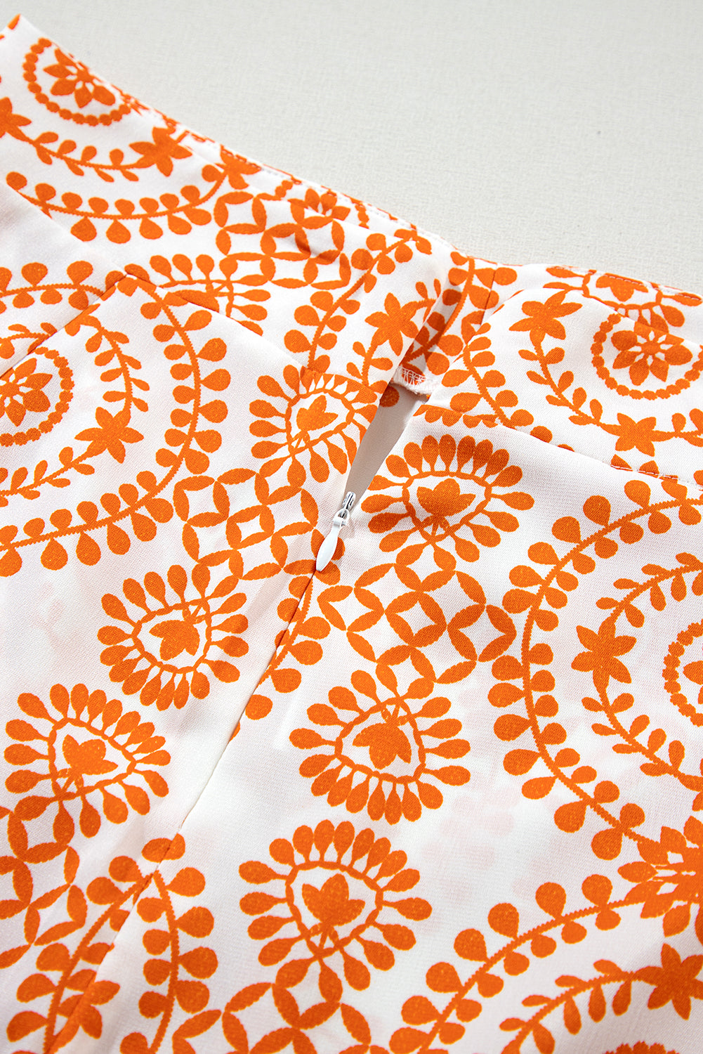 Oranje Boho Retro Bloemenprint Wijde Broek