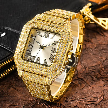 Iced Out Rhinestone Quartz Watch