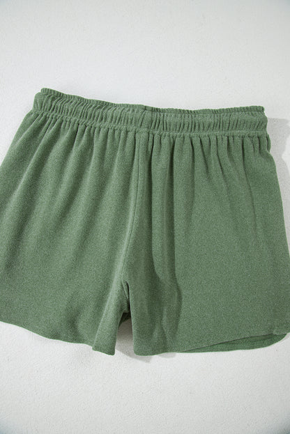 Ensemble deux pièces en polaire verte avec pull court et short