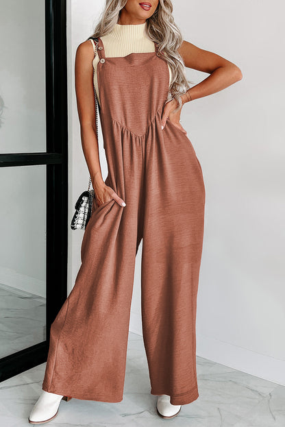 Zwarte jumpsuit met wijde pijpen en geknoopte bandjes