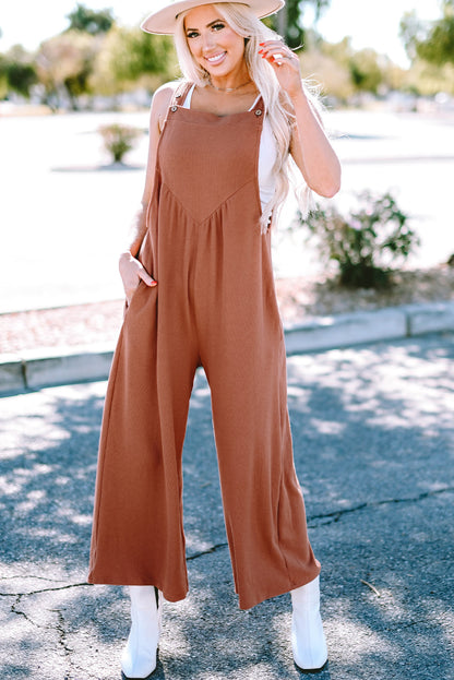 Zwarte jumpsuit met wijde pijpen en geknoopte bandjes