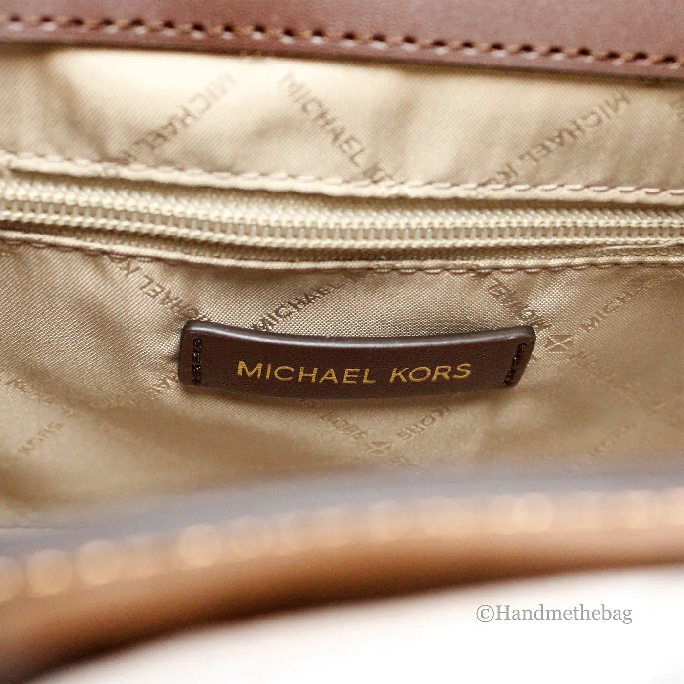 Michael Kors Manhattan Medium Metallic Mocha Convertible Satchel