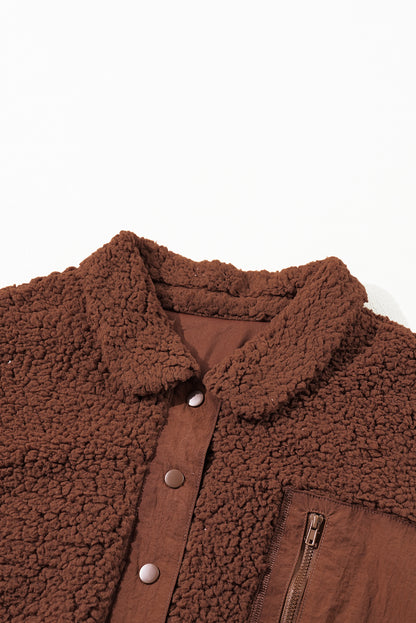 Red Clay Faux Shearling Teddy Bear Jacket