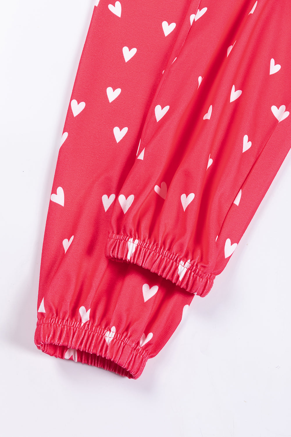 Fiery Red Valentines Heart Print Pants Set