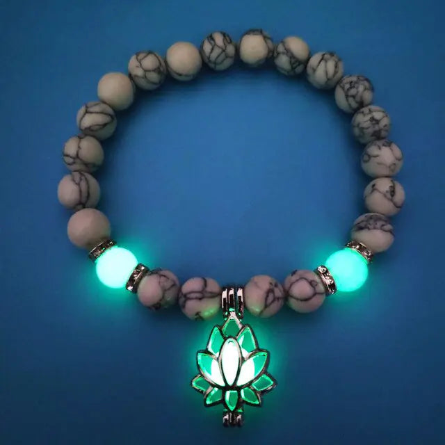 Glow In The Dark natuursteen armband