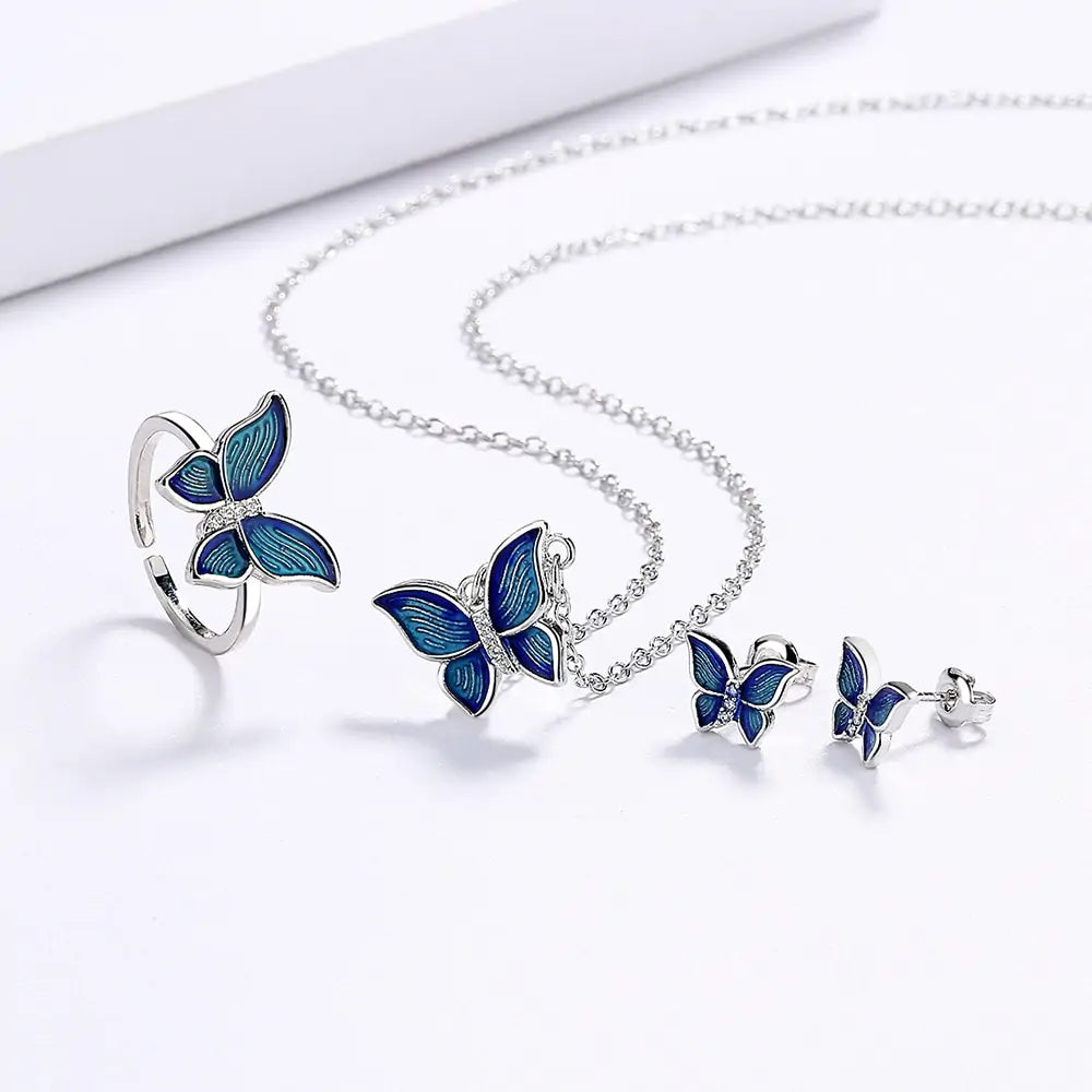 Micro-Enamel Butterfly Necklace