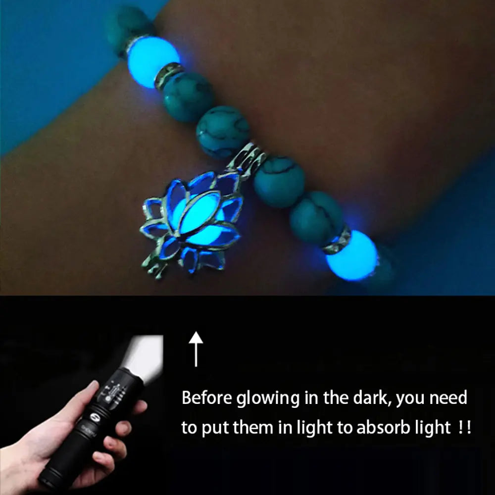 Glow In The Dark natuursteen armband