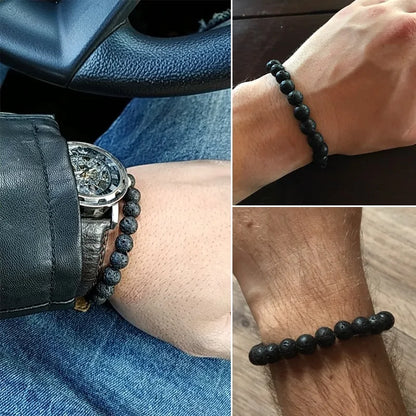 Natuurlijke vulkanische stenen kralen armbanden